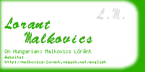 lorant malkovics business card
