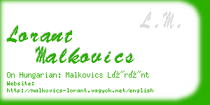 lorant malkovics business card